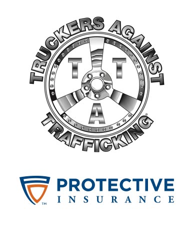 Truckers Against Trafficking and Protective Insurance logos